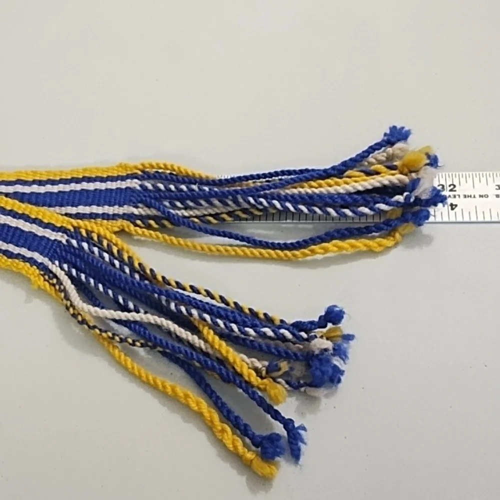 Woven Royal Blue, Natural, Yellow Belt 64